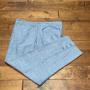 Talbots Chambray Blue Button-Front Pants Size 12 Like New